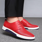 ng Autumn Leather Casual Fashion Breathable Holes Leisure Shoes