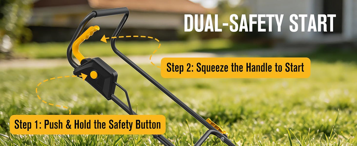 Cordless Lawn Mower Compatible with Dewalt 20V MAX Battery | 14", 2-in-1 Brushless Electric Lawn Mower for Small Yards, Push Mowers with 5-Position Height Adjustment, Black (Tool Only)
