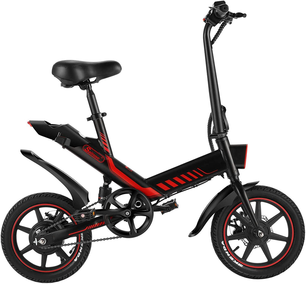 Electric Bicycle, Sailnovo 14'' Electric Bike for Adults and Teenagers with 18.6MPH 28 Miles Folding Electric Bike with Removable 36V 10.4Ah Lithium-Ion Battery Throttle &amp; Pedal Assist