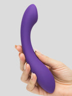 Desire Luxury Weighted Curved Silicone Dildo, Purple