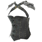 Armor Corset With Pauldrons in Black, size: X-Large | Leather by Medieval Collectibles