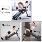 SINGES Multifunctional Sit Up Bench, Incline Decline Bench with LCD Display Workout Full Body for Home Gym, Sit Abdominal Bench Fitness Board Abdominal Exercise Equipment, Suitable Men and Women,Black