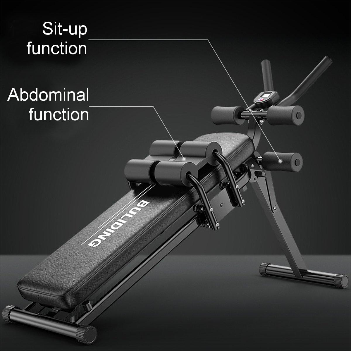 SINGES Multifunctional Sit Up Bench, Incline Decline Bench with LCD Display Workout Full Body for Home Gym, Sit Abdominal Bench Fitness Board Abdominal Exercise Equipment, Suitable Men and Women,Black