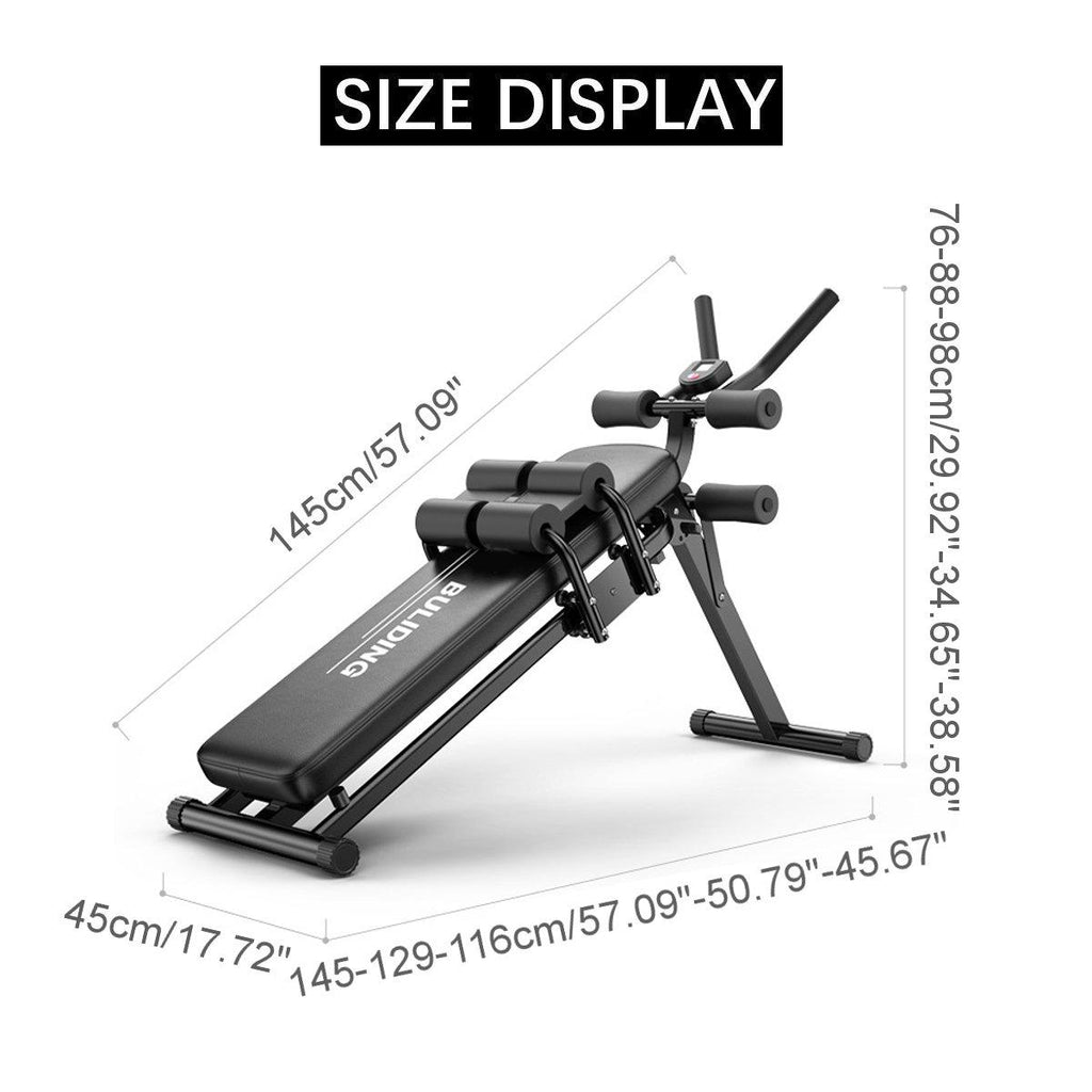 SINGES Multifunctional Sit Up Bench, Incline Decline Bench with LCD Display Workout Full Body for Home Gym, Sit Abdominal Bench Fitness Board Abdominal Exercise Equipment, Suitable Men and Women,Black