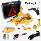 Car Electric Jack 3T 12V Rolling Scissor Lift Portable 420mm Flashlight Wrench