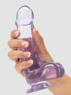Ice Gem Realistic Suction Cup Dildo with Balls 6 Inch, Clear