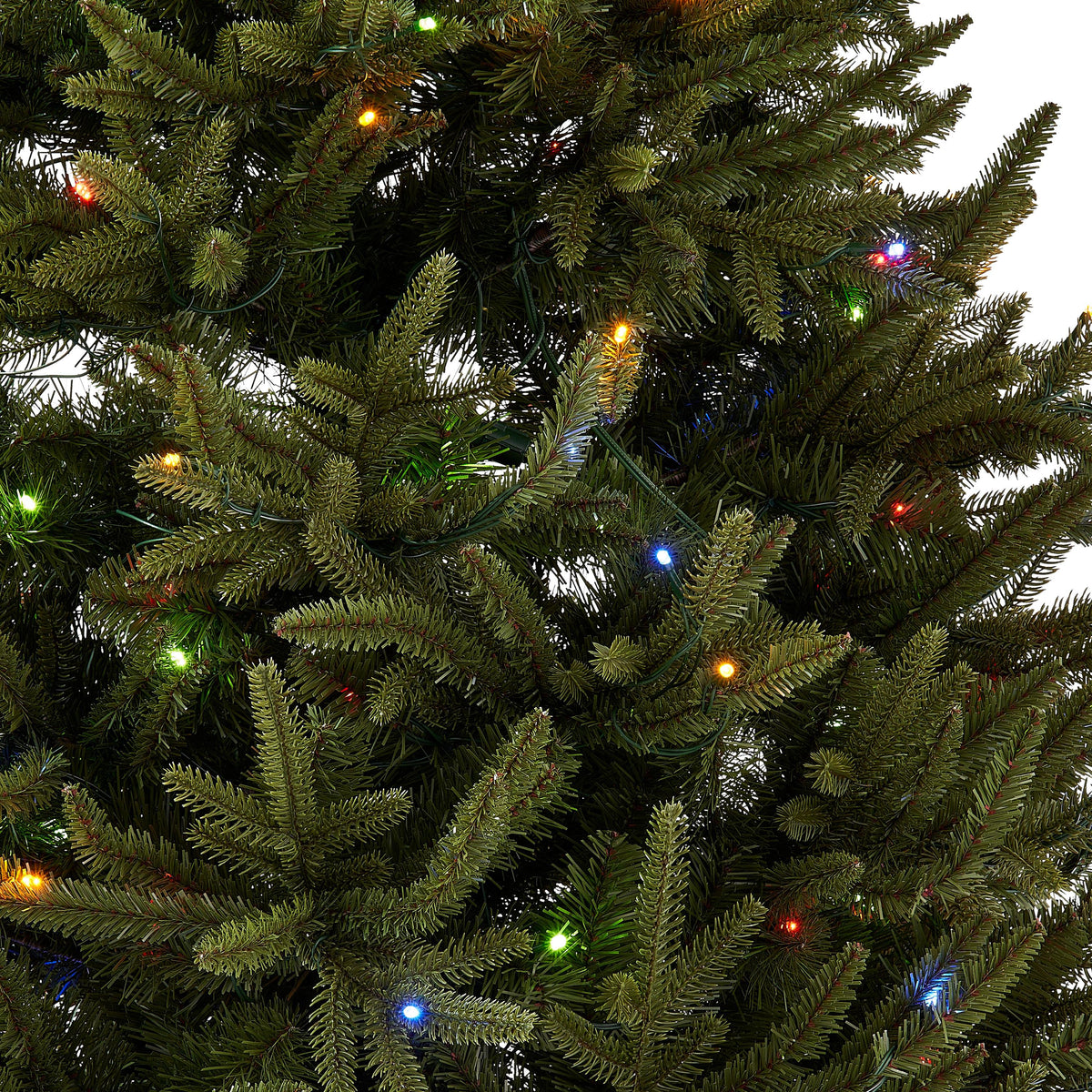 Holiday Time Prelit 400 LED Color-Changing Lights, Green Hinged Richland Fir Artificial Christmas Tree, 7.5'