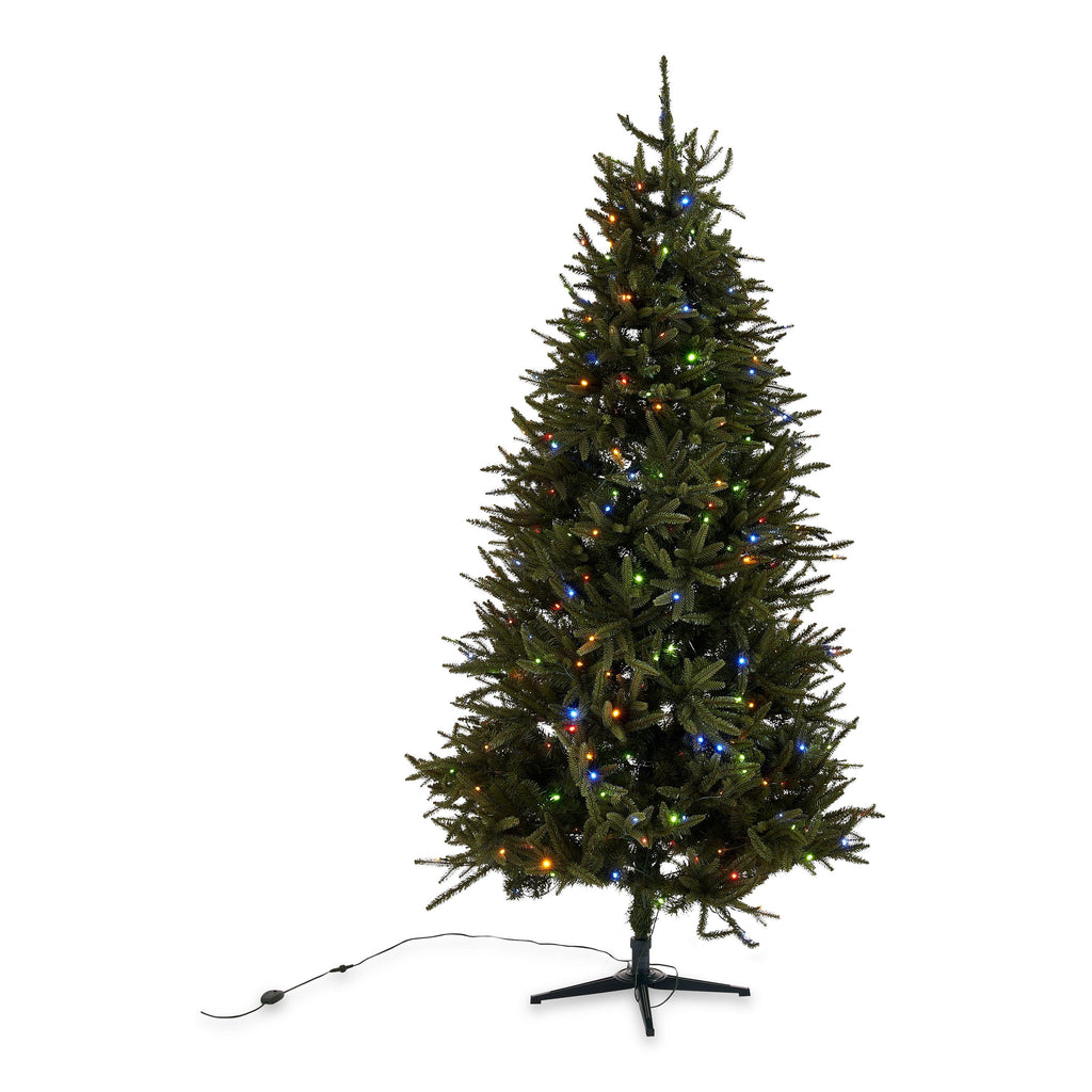 Holiday Time Prelit 400 LED Color-Changing Lights, Green Hinged Richland Fir Artificial Christmas Tree, 7.5'