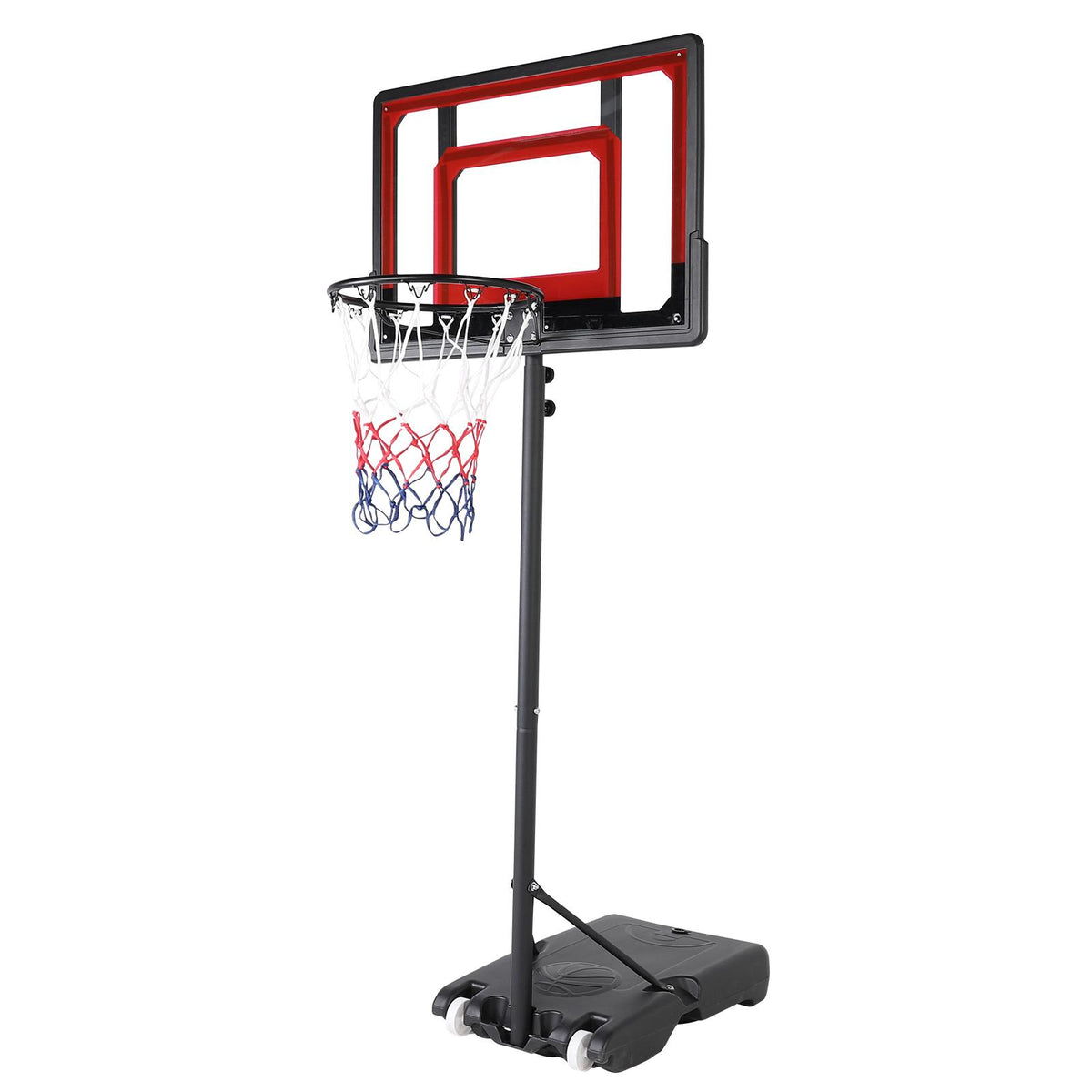 Balight 1269 Pro Court Height Adjustable Portable Basketball System, 33 Inch Backboard