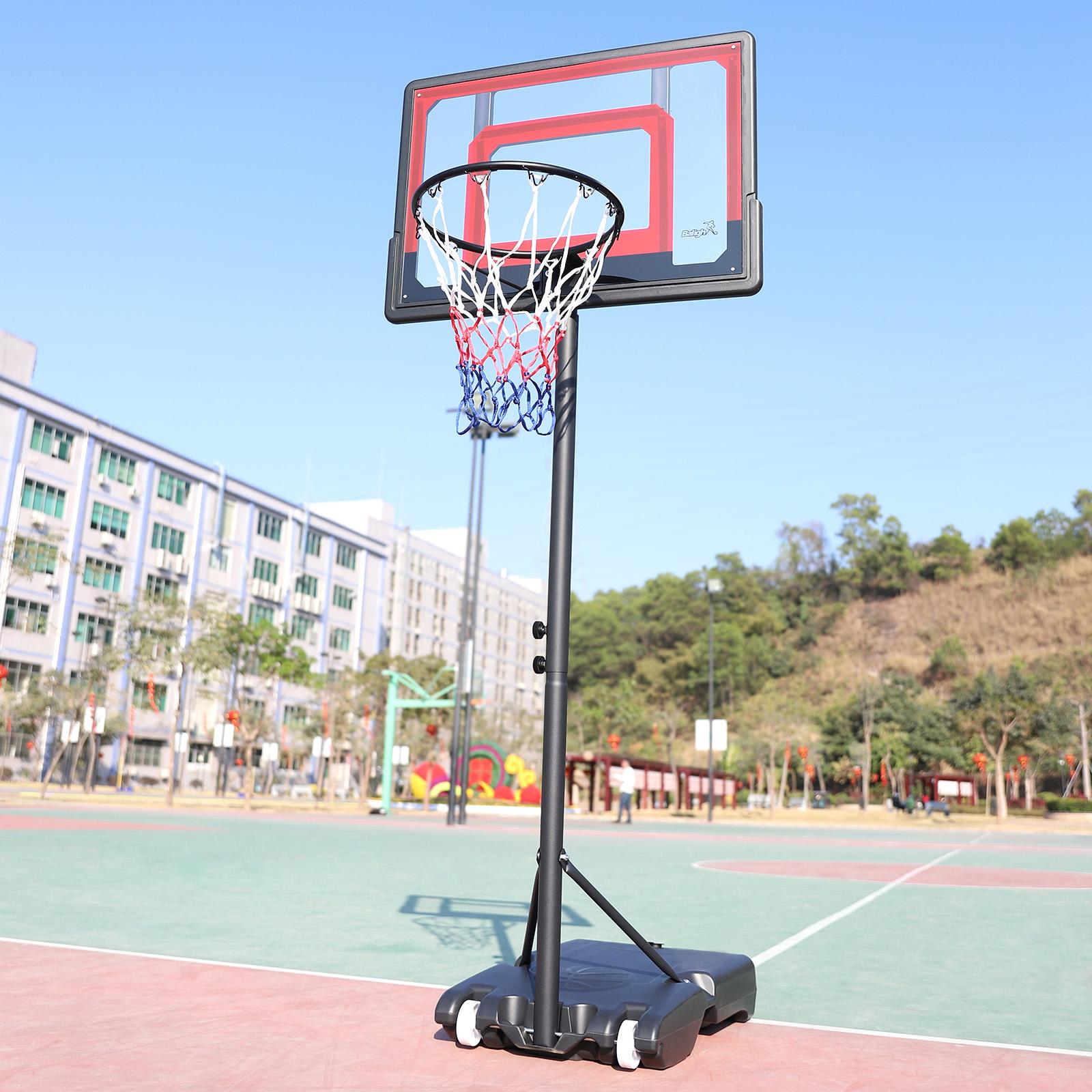Balight 1269 Pro Court Height Adjustable Portable Basketball System, 33 Inch Backboard