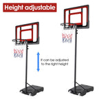 Balight 1269 Pro Court Height Adjustable Portable Basketball System, 33 Inch Backboard