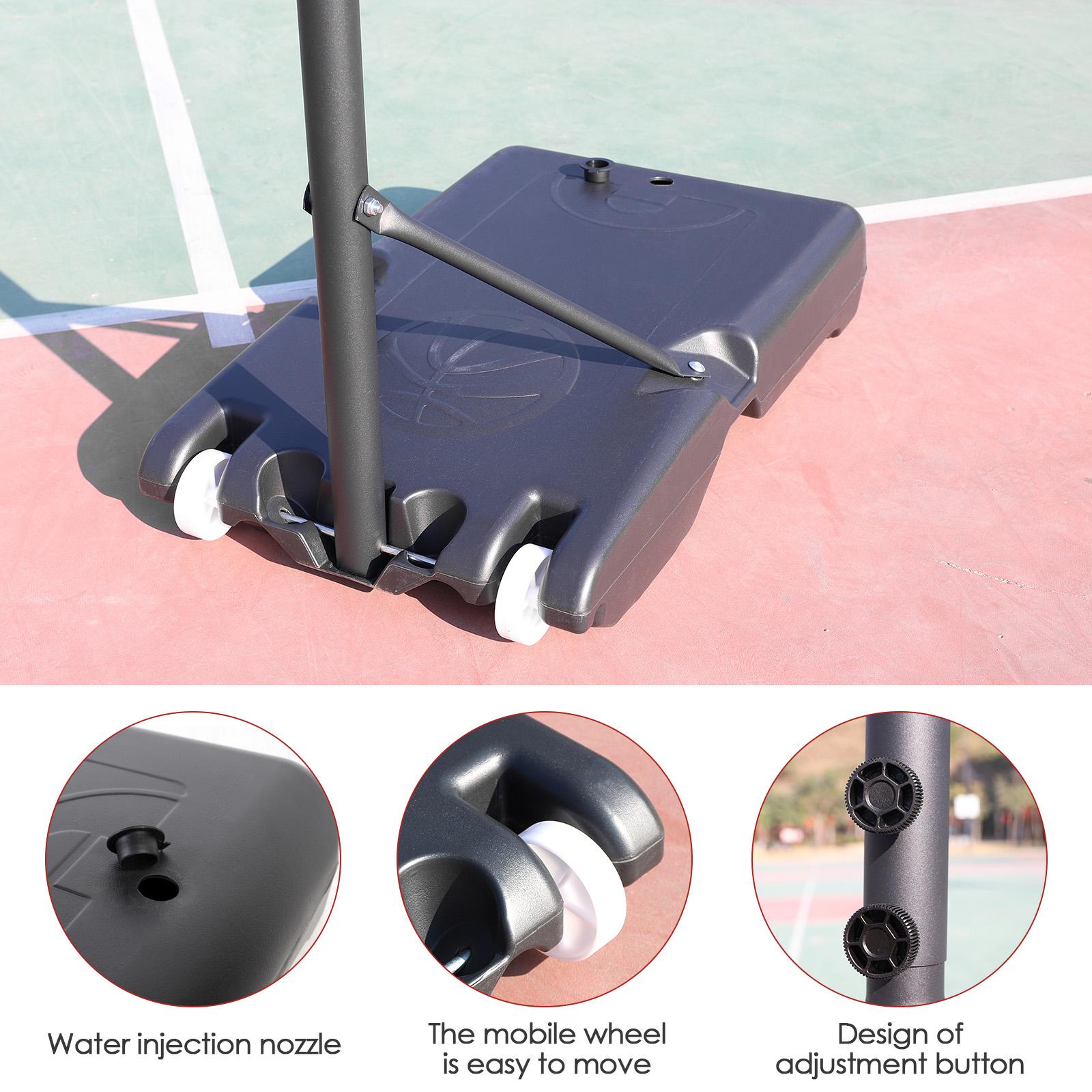 Balight 1269 Pro Court Height Adjustable Portable Basketball System, 33 Inch Backboard