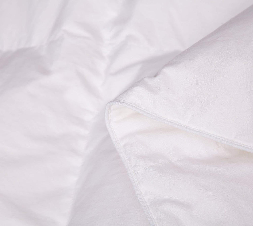 Deluxe Box Stitched 600 Fill Power White Down Comforter, 300TC Cotton, Level 3 Extra Weight Twin