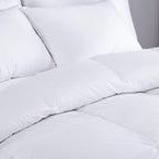 Deluxe Box Stitched 600 Fill Power White Down Comforter, 300TC Cotton, Level 3 Extra Weight Twin