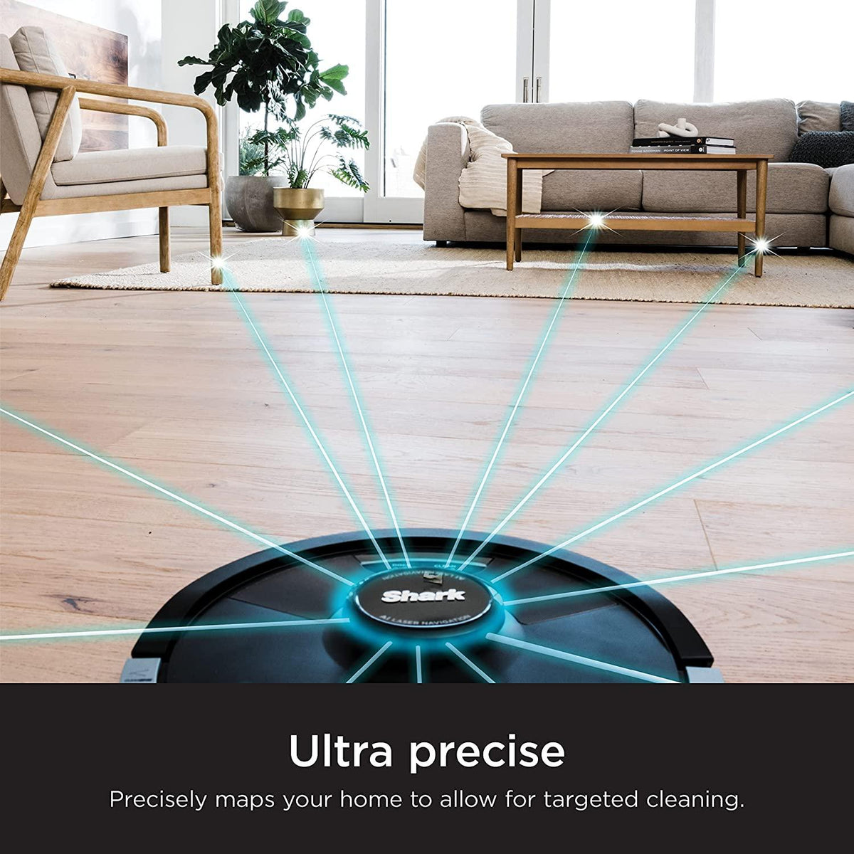 Shark AI Ultra 2in1 Robot Vacuum &amp; Mop with Sonic Mopping, Matrix Clean, Home Mapping, CleanEdge Technology, for Pet Hair, Wifi, Works with Alexa, Black/Mocha (RV2620WD)