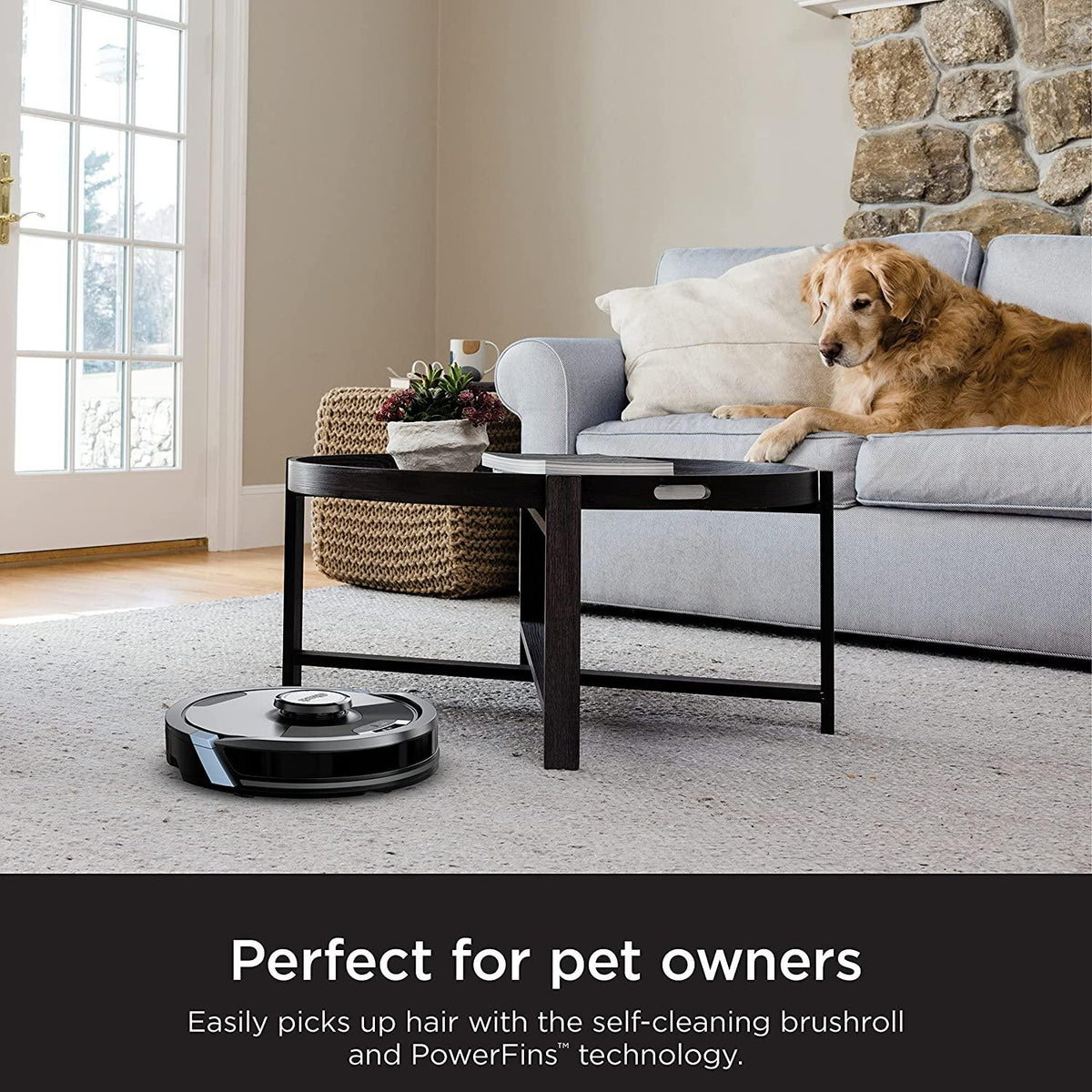 Shark AI Ultra 2in1 Robot Vacuum &amp; Mop with Sonic Mopping, Matrix Clean, Home Mapping, CleanEdge Technology, for Pet Hair, Wifi, Works with Alexa, Black/Mocha (RV2620WD)