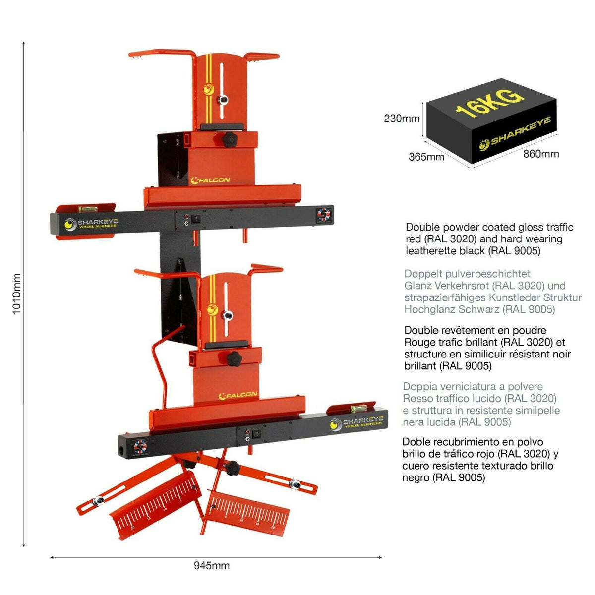 SharkEye Falcon LC4WLA 4 Wheel Laser Aligner