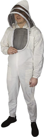 beeattire bee suit with easy access veil cotton thick sting-less protection pro beekeeper suit beekeeper costume adult bee keeper costume beekeeping suit bee keeper suit ykk zippers (4xl)