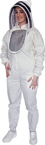 beeattire bee suit with easy access veil cotton thick sting-less protection pro beekeeper suit beekeeper costume adult bee keeper costume beekeeping suit bee keeper suit ykk zippers (4xl)