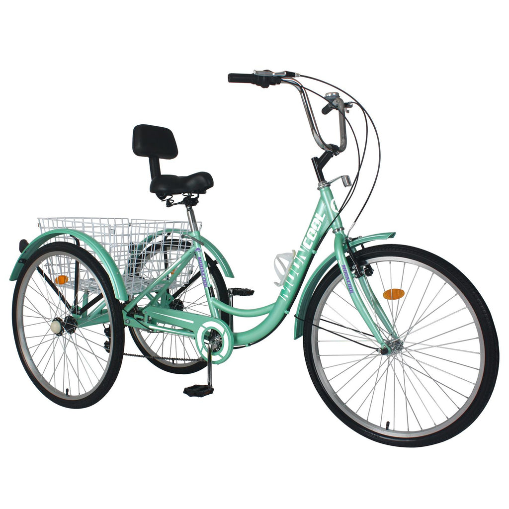 Lilypelle Adult Tricycles 7 Speed 20/24/26 Inch Three Wheel Bike Cruiser Trike with Low-Step Through Frame/LarBasket/Backrest Saddle for Men, Women, Seniors