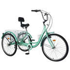 Lilypelle Adult Tricycles 7 Speed 20/24/26 Inch Three Wheel Bike Cruiser Trike with Low-Step Through Frame/LarBasket/Backrest Saddle for Men, Women, Seniors
