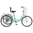 Lilypelle Adult Tricycles 7 Speed 20/24/26 Inch Three Wheel Bike Cruiser Trike with Low-Step Through Frame/LarBasket/Backrest Saddle for Men, Women, Seniors