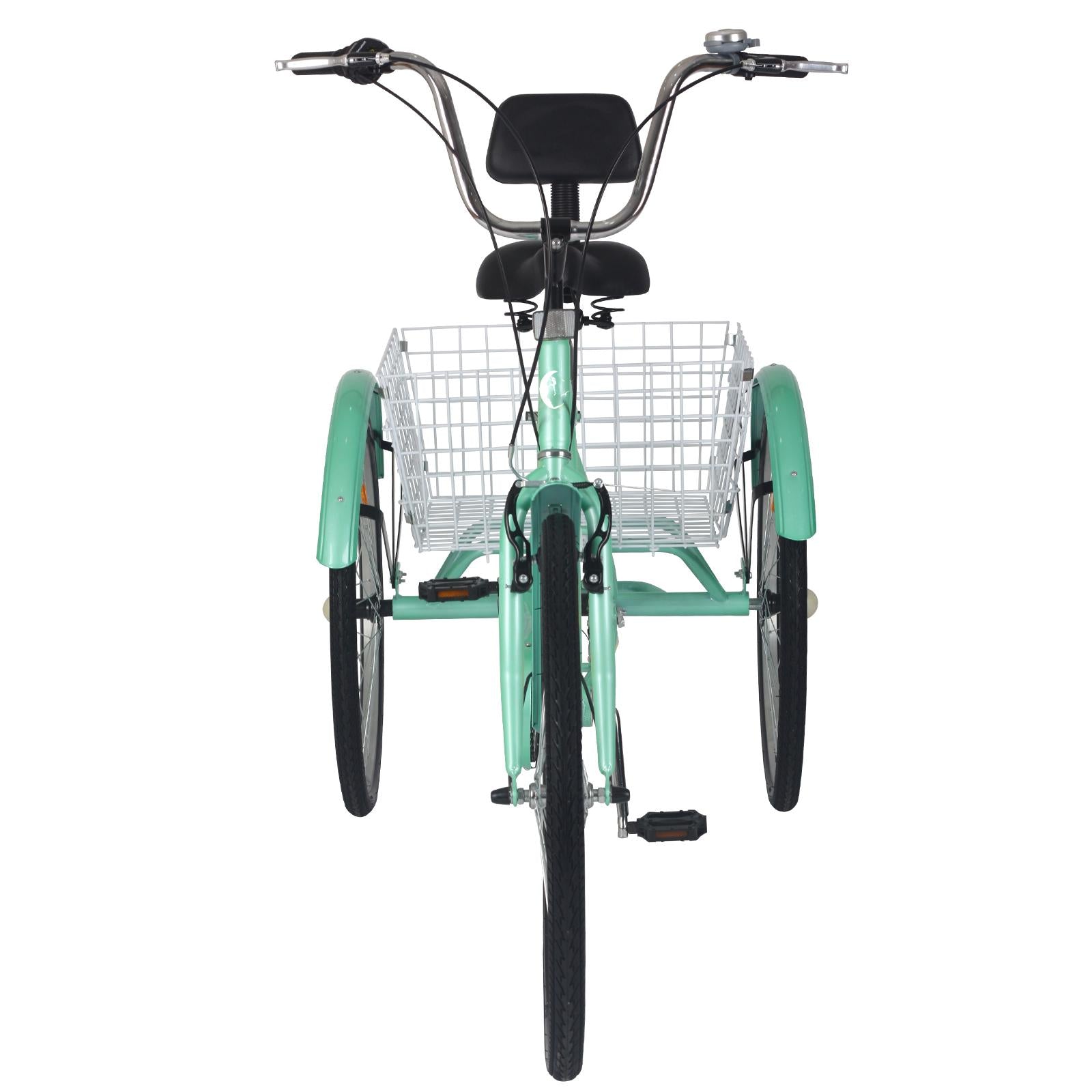 Lilypelle Adult Tricycles 7 Speed 20/24/26 Inch Three Wheel Bike Cruiser Trike with Low-Step Through Frame/LarBasket/Backrest Saddle for Men, Women, Seniors