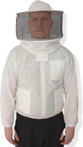 beeattire ventilated bee jacket round hood - 3 layer mesh ultra vented beekeeping jacket ventilated beekeeper jacket (4xl)