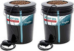 active aqua rs5galsys root spa 5 gallon hydroponic bucket deep water culture grow kit system with multi-purpose air hose and air pump, black, 2 pack