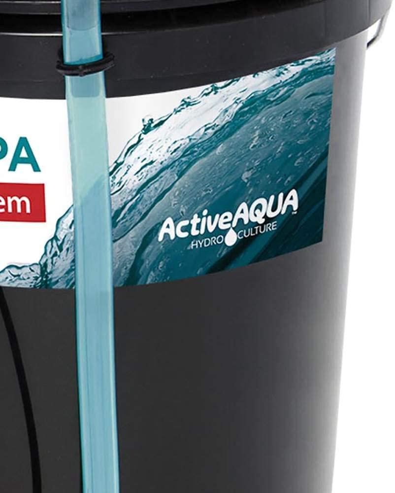 active aqua rs5galsys root spa 5 gallon hydroponic bucket deep water culture grow kit system with multi-purpose air hose and air pump, black, 2 pack