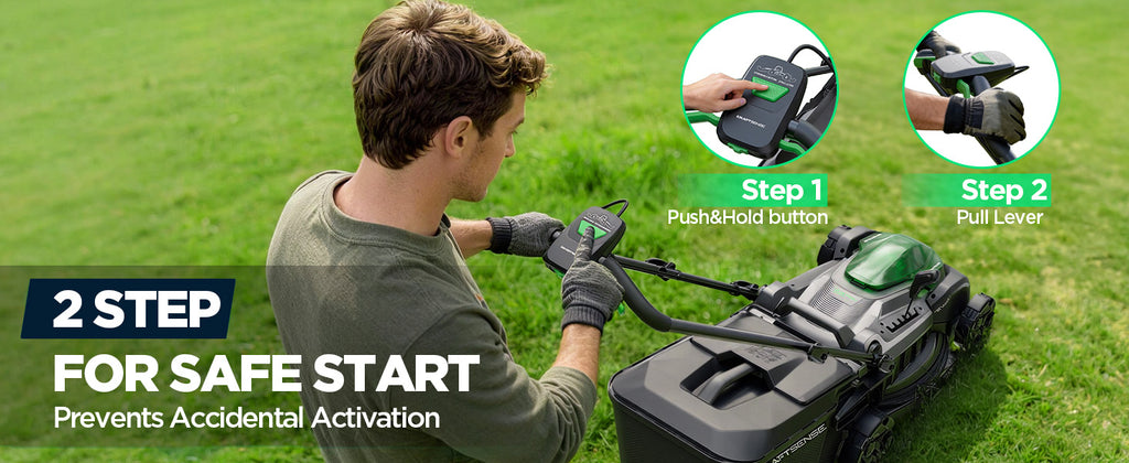 14" Cordless Lawn Mower, 20V Lightweight Push Mower with 2×5.0Ah Battery, Ultra-Quiet Motor for Small Yards, Lawn Care, Backyard Maintenance