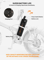 20" 7 Speed 36V Folding Electric Bike with 500W Motor, Mountain Bicycle 3 Riding Modes, Adjustable handlebar and saddle Electric Bike