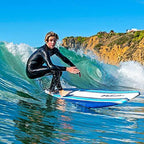 Wavestorm 8ft Classic Longboard Surfboard (Blue Stripes) (AZ21-WSSF800-PIN-1PK)