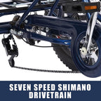 Adult (Fat Tire) Tricycle 7 Speed,3-Wheel Cruiser Bicycle with LarBasket,Load Capacity 330 lbs,W/Installation Tools,Dark Blue