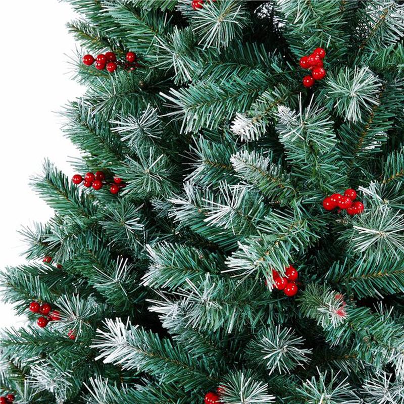 Pre-Lit Snow Green Spruce Artificial Christmas Tree Xmas Decoration with Lights