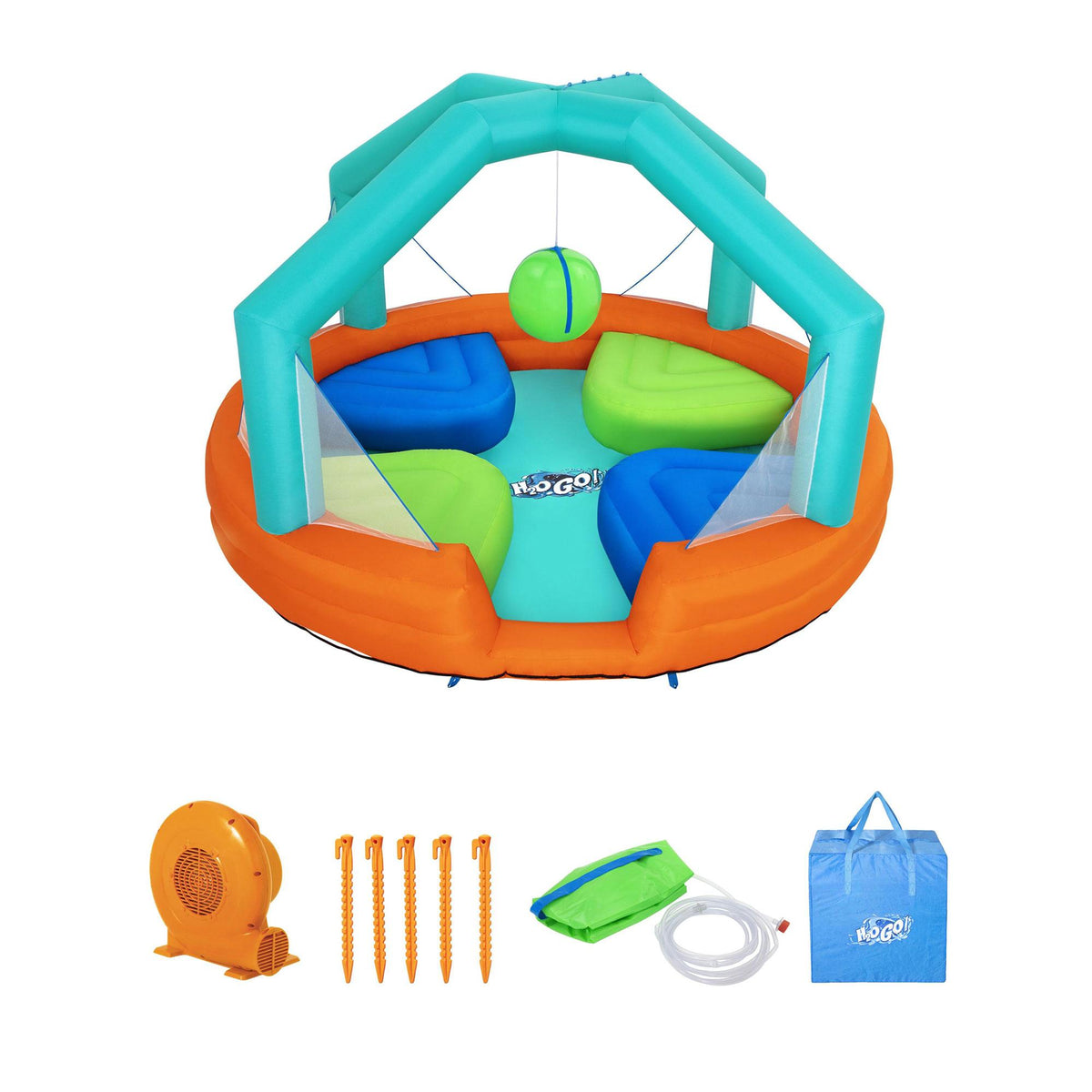 H2OGO!  H2OGO! 53384E Dodge and Drench 14.75 x 14.75 x 8.75 Foot Kids Inflatable Large Outdoor Play Bounce House Game and Water