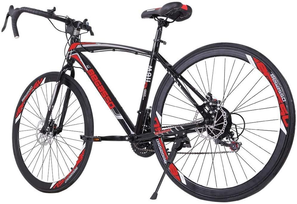 ZAIJMKD Lightweight Aluminum Road Bikes/Full Suspension 700c Wheels Road Bike with 21 Speed Disc Brakes/Racing Bicycle for Men and Women