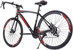 Sentuca Aluminum Road Bike, Carbon Fork Road Bike 21 Speed Disc Brakes, 700c, Red