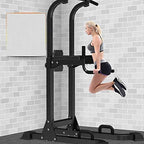 Multi-Function Parallel Single Bars Dip Station Chin Up Power Tower Rack Pull Up Weight Stand Bar Raise White