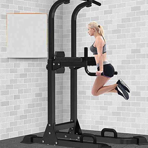 Multi-Function Parallel Single Bars Dip Station Chin Up Power Tower Rack Pull Up Weight Stand Bar Raise White
