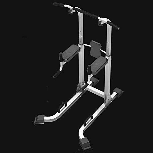 Multi-Function Parallel Single Bars Dip Station Chin Up Power Tower Rack Pull Up Weight Stand Bar Raise White