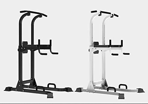 Multi-Function Parallel Single Bars Dip Station Chin Up Power Tower Rack Pull Up Weight Stand Bar Raise White