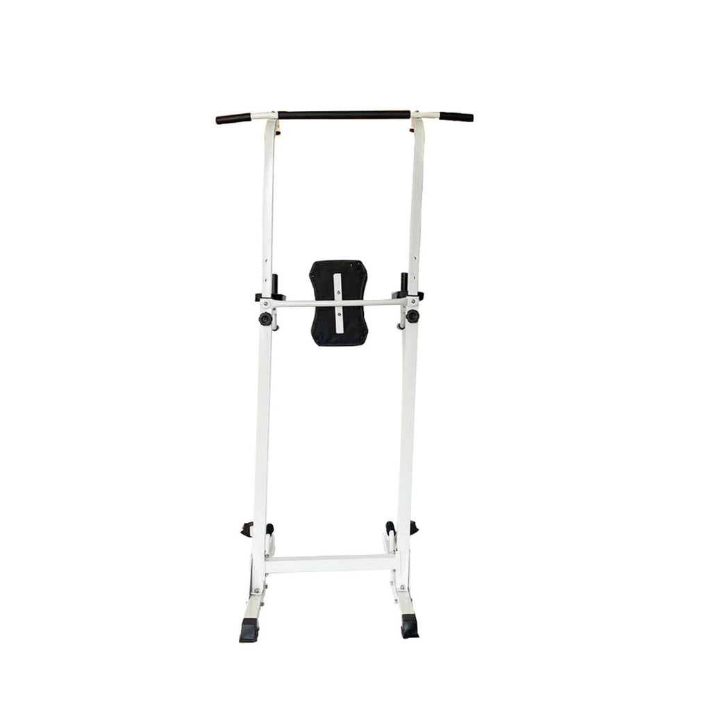 Multi-Function Parallel Single Bars Dip Station Chin Up Power Tower Rack Pull Up Weight Stand Bar Raise White