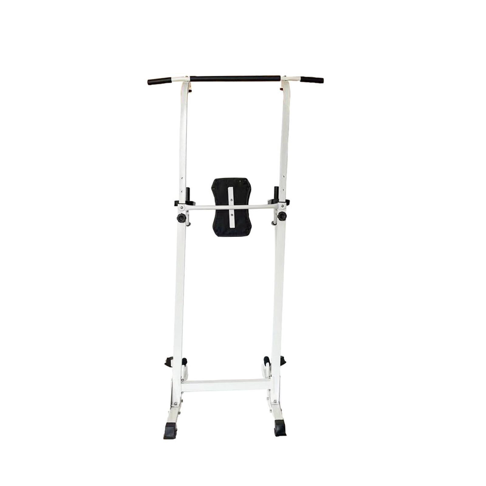 Multi-Function Parallel Single Bars Dip Station Chin Up Power Tower Rack Pull Up Weight Stand Bar Raise White