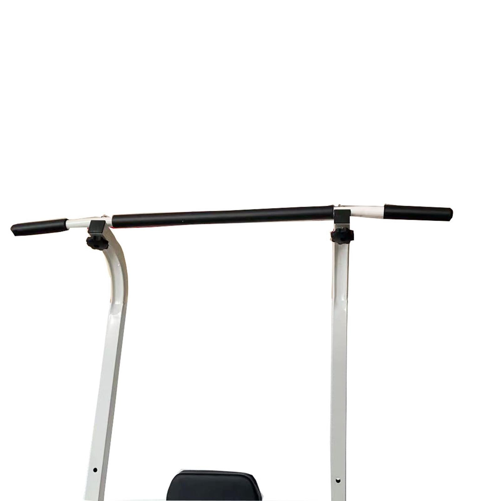 Multi-Function Parallel Single Bars Dip Station Chin Up Power Tower Rack Pull Up Weight Stand Bar Raise White