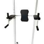 Multi-Function Parallel Single Bars Dip Station Chin Up Power Tower Rack Pull Up Weight Stand Bar Raise White