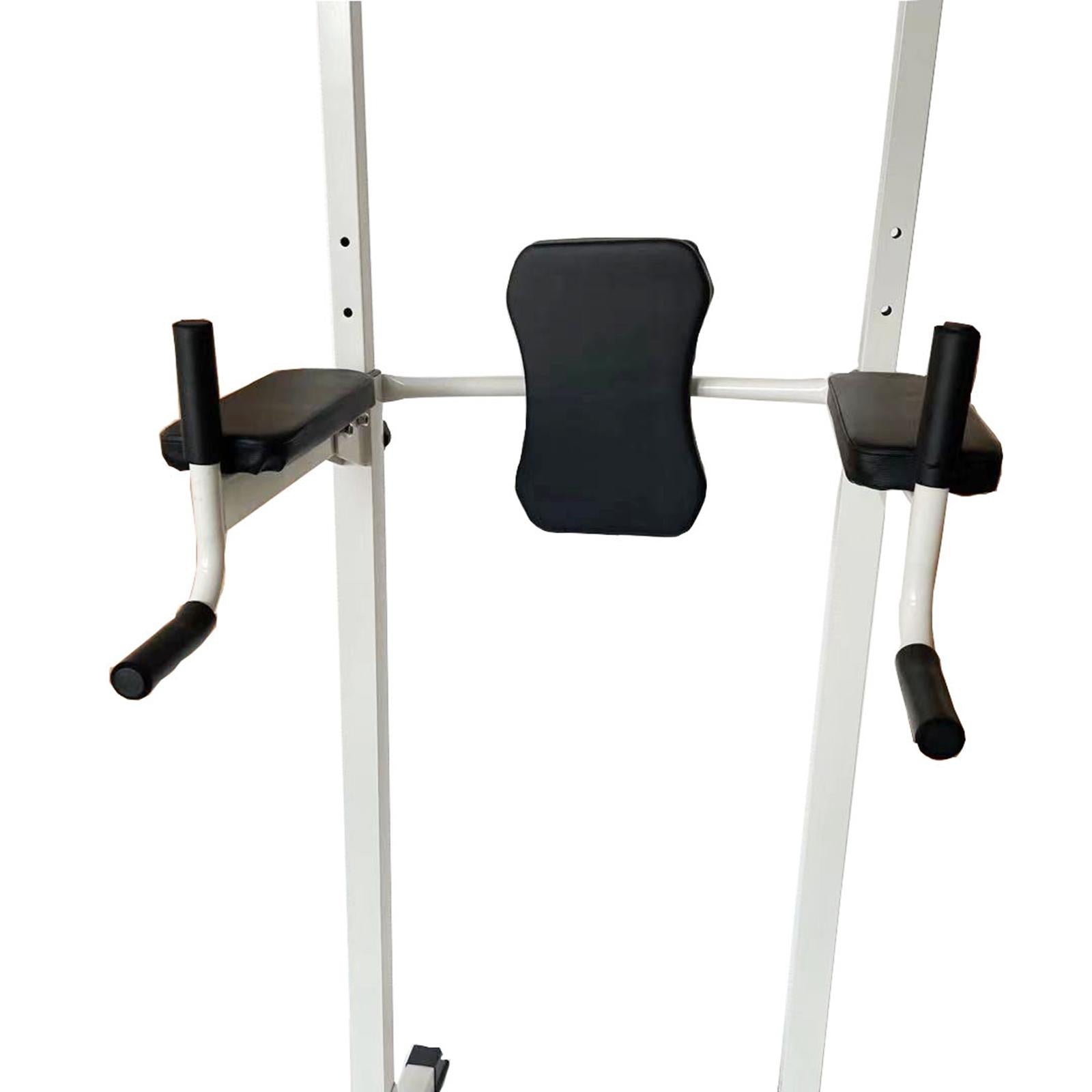 Multi-Function Parallel Single Bars Dip Station Chin Up Power Tower Rack Pull Up Weight Stand Bar Raise White