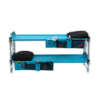 Kid-O-Bunk 65 in. Teal Blue Bunk Beds with Organizers