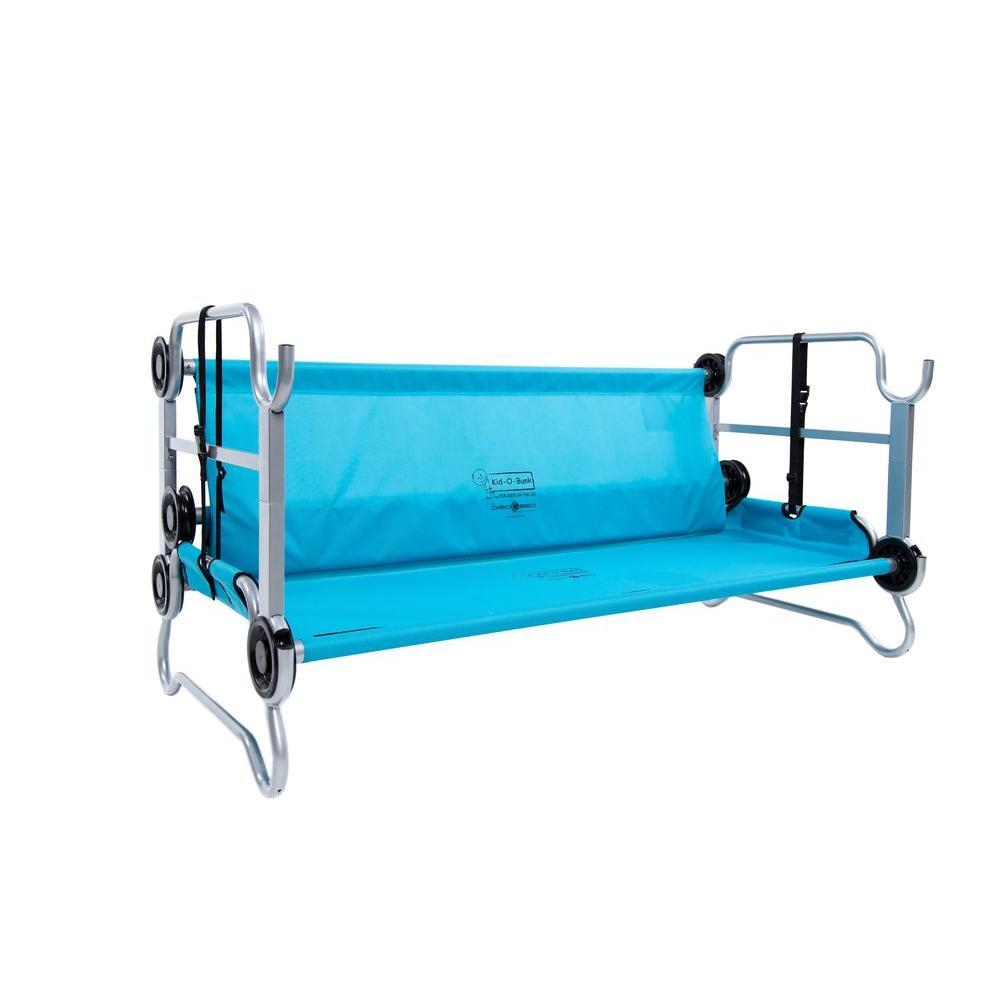 Kid-O-Bunk 65 in. Teal Blue Bunk Beds with Organizers