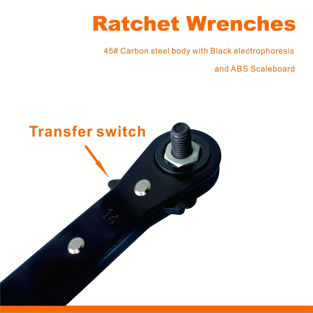 5-piece Ratchet Wrench  Wrench Auto Repair Tool Manual Tool Set Double-ended Ratchet